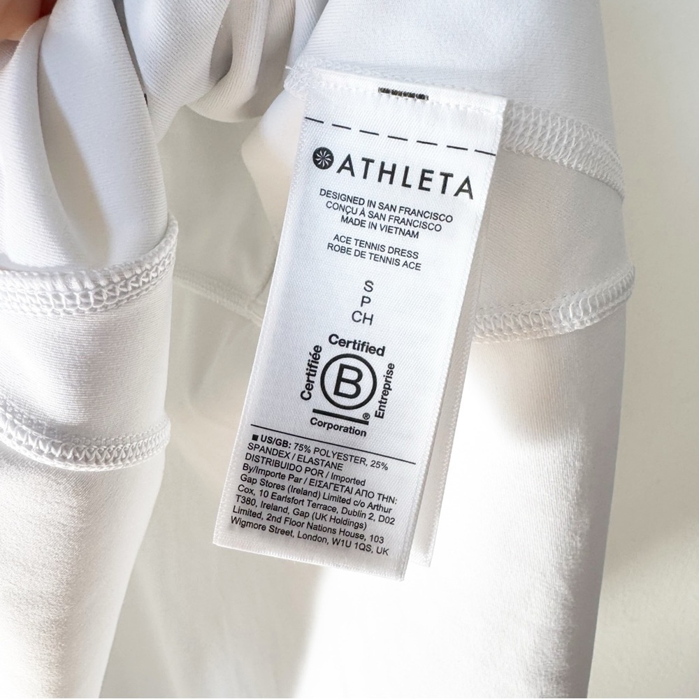 Athleta Ace White Tennis Dress Athletic Sleeveless Mini Dress Pickleball Golf S - Picture 9 of 10